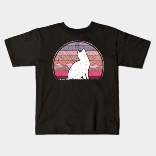 Cute Cat Sunset Kids T-Shirt